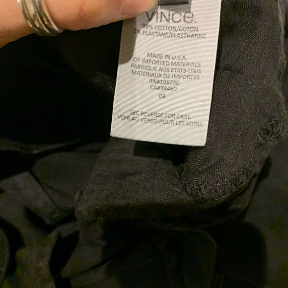 Designer Vince Soft Denim Black Jeans Size 25 - Picture 5 of 5